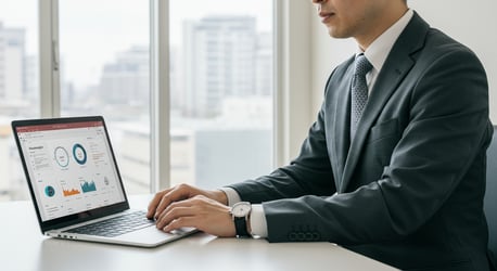 AIとCRMを活用した業務改善支援のイメージ - データ分析画面